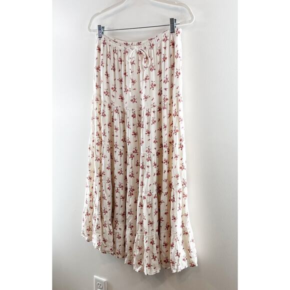 Free People Floral Maxi Skirt - White and Pink - Picture 9 of 10